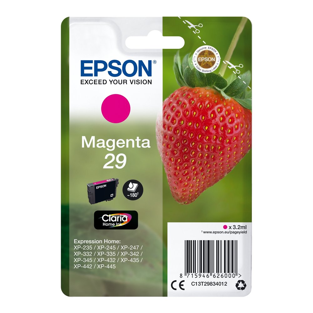 Cartucho epson strawberry singlepack magenta 29 claria home ink c13t29834022