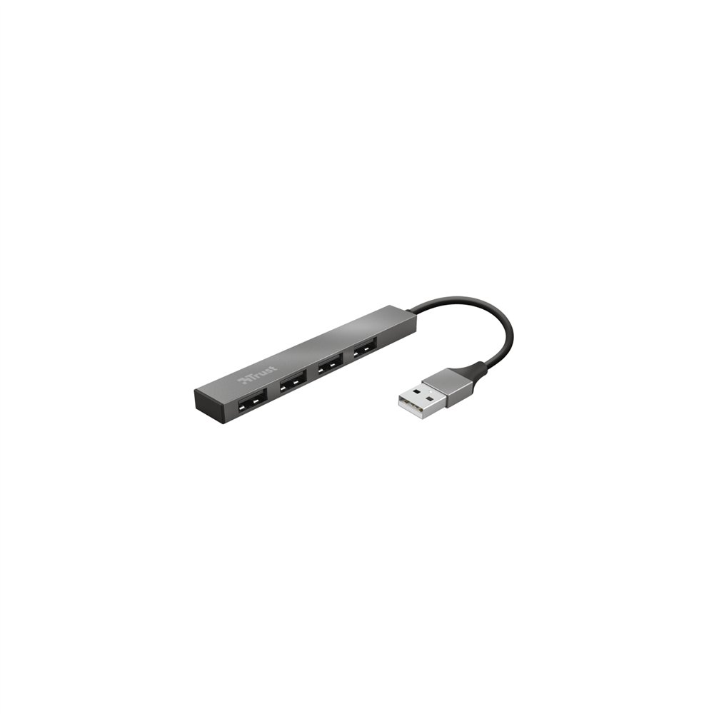 Hubt trust halyx usb 2.0 480 mbit/s 4puertos aluminio 23786