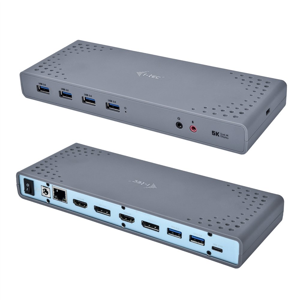 Docking station i-tec usb tipo-c thunderbolt 3 dual displayport hdmi negro turquesa cadual4kdock