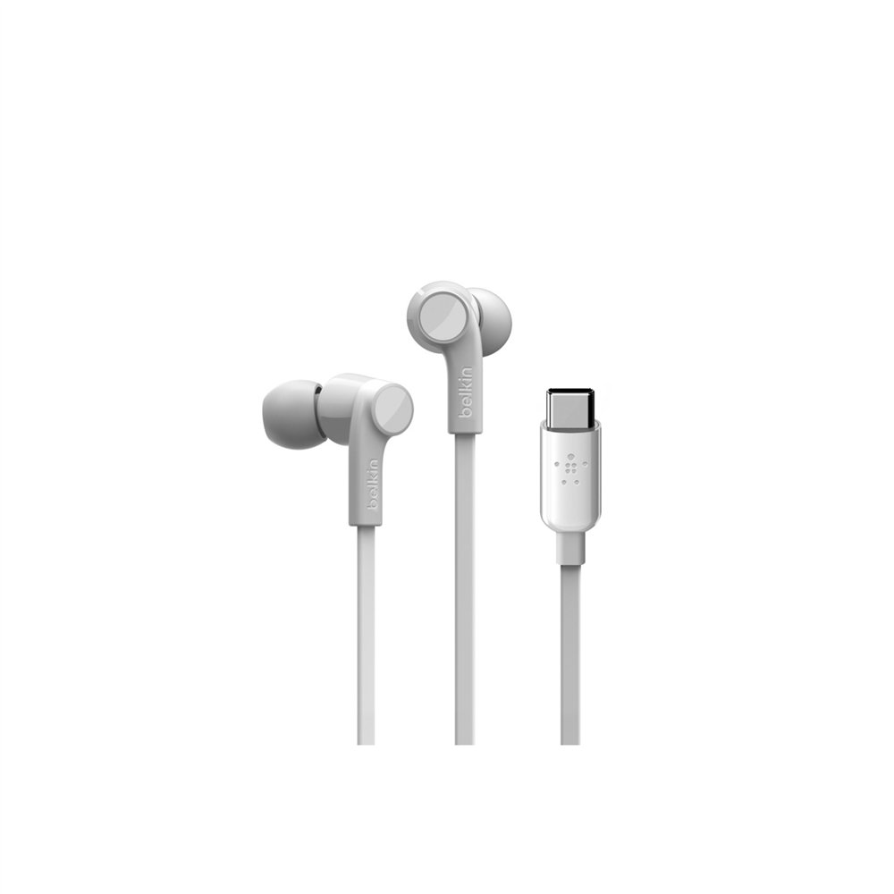 Belkin rockstar auriculares dentro de oãâ­do usb tipo c blanco
