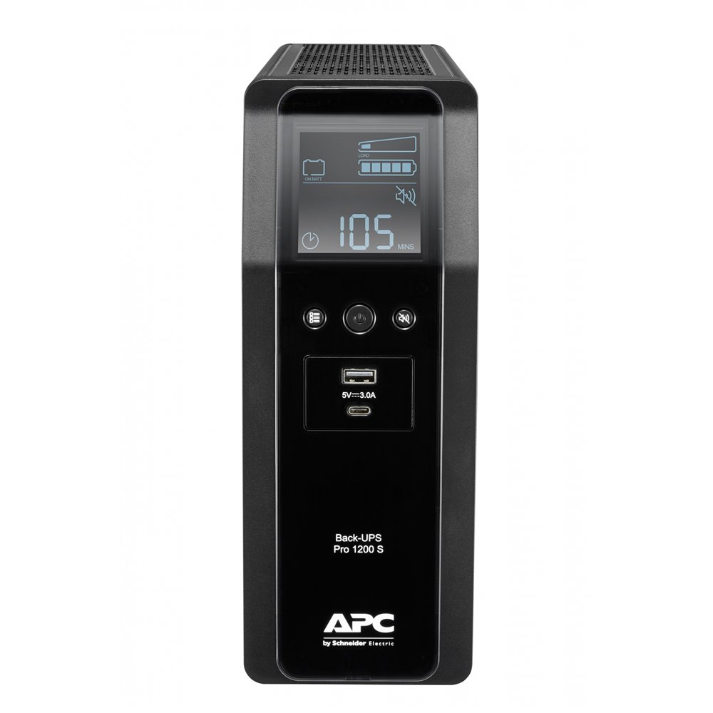 Apc back ups pro br línea interactiva 1200va 720 w 8 salidas ac negro