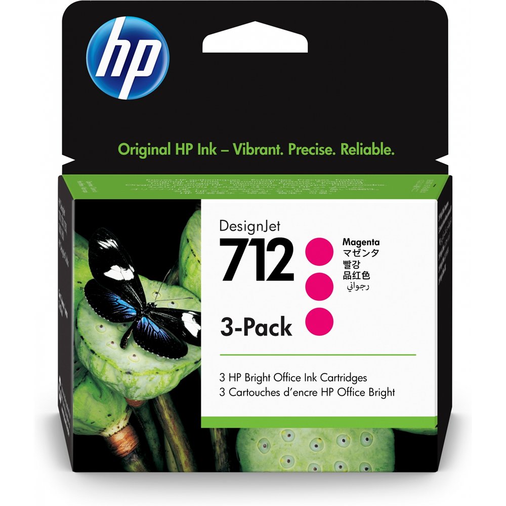 Pack 3 cartuchos hp 712 magenta 3ed78a
