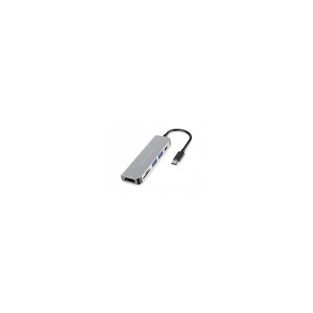 Conceptronic hub de interfaz usb 3.2 gen 1 (3.1 gen 1) type-c 5000 mbit/s aluminio