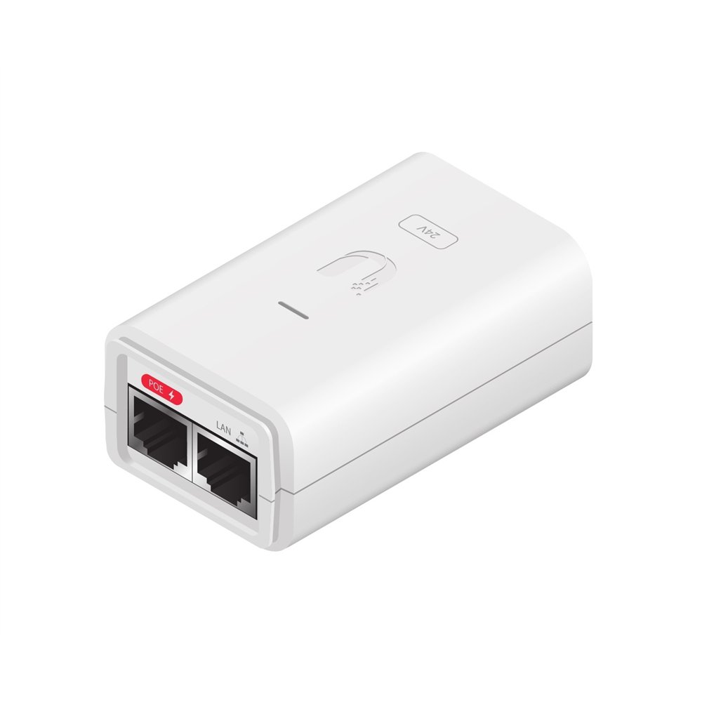Ubiquiti networks adaptador e inyector de poe gigabit ethernet 24 v blanco