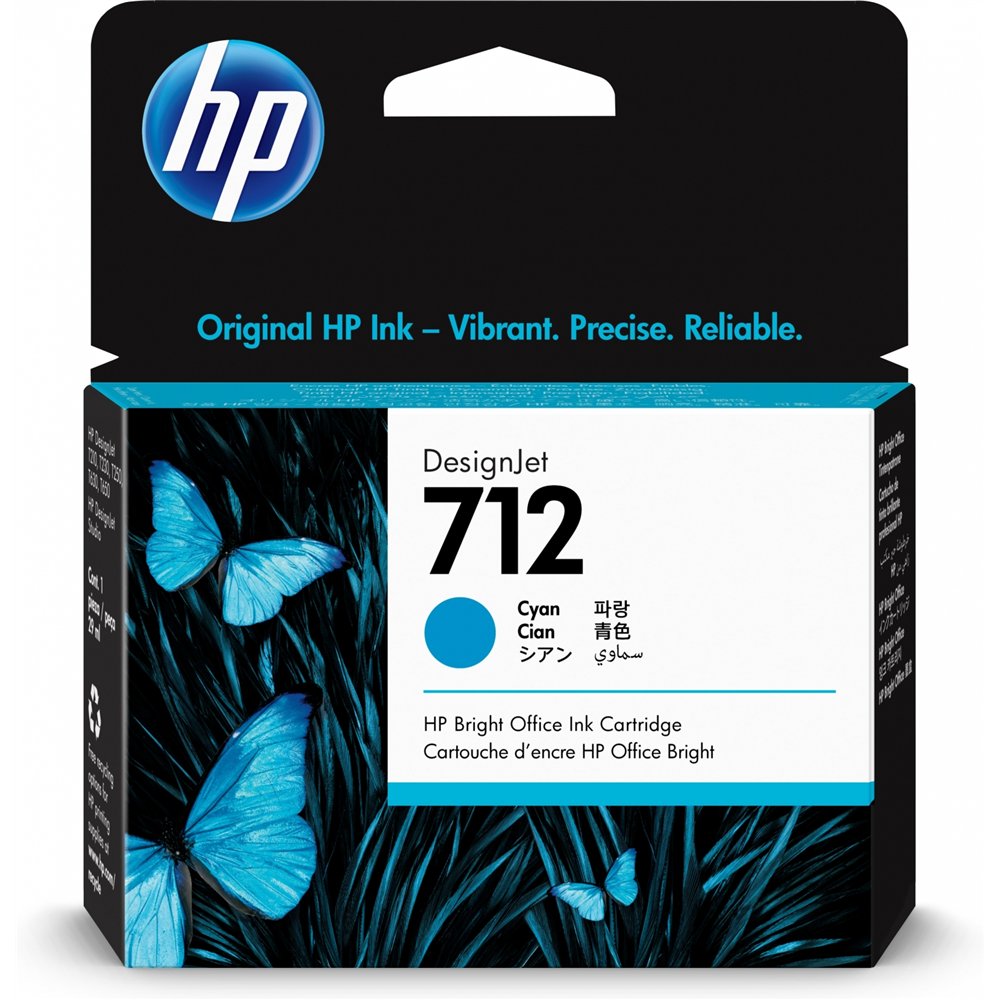 Hp 712 cartucho de tinta original rendimiento estandar cian