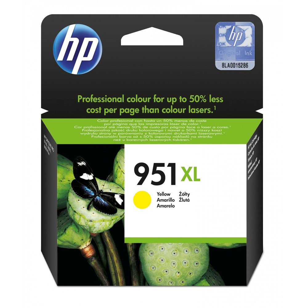 hp 951xl 1 pieza(s) original alto rendimiento (xl) amarillo para impresión de fotografí­as