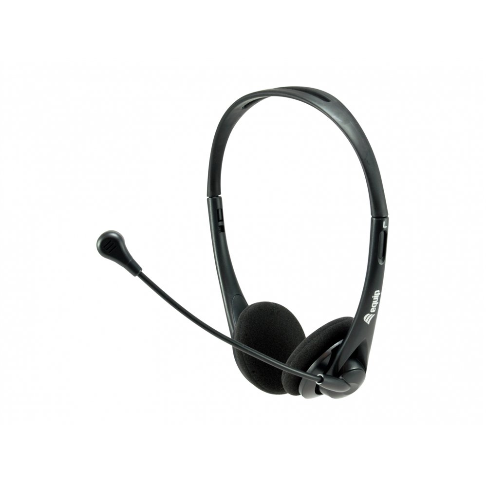 Equip auricular auriculares diadema conector de 3,5 mm negro