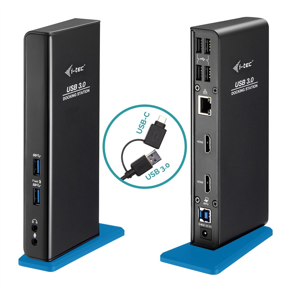I-tec usb 30/usb-c dual hdmi docking station negro