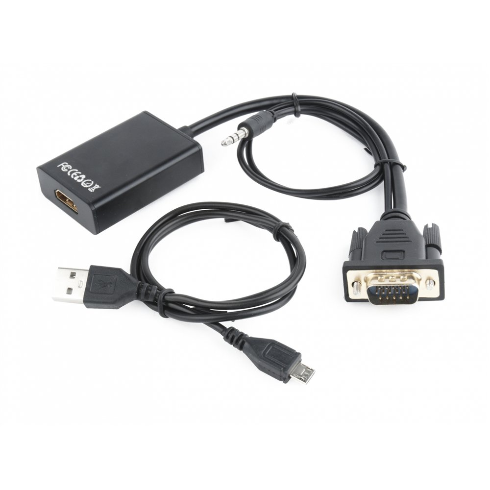 Gembird a-vga-hdmi-01 adaptador de cable de ví­deo 0,15 m hdmi 19 pin negro