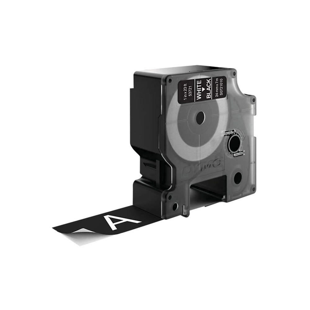 dymo d1 - etiquetas estándar - blanco sobre negro - 24mm x 7m