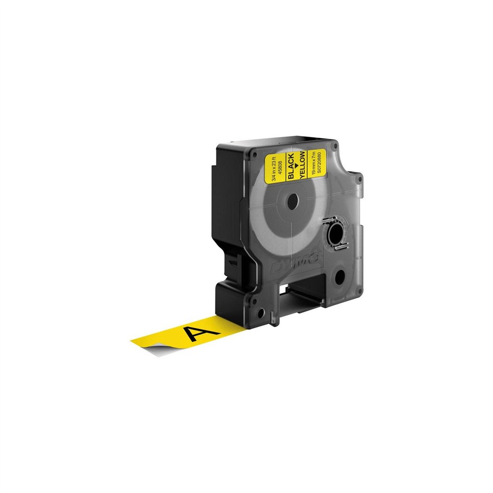 Dymo d1 etiquetas estandar negro sobre amarillo 19mm x 7m poliester