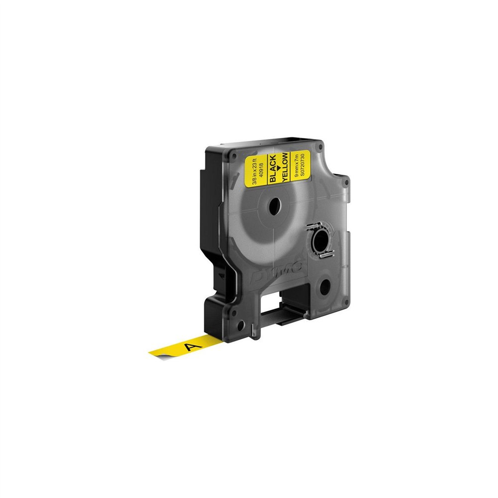 Dymo d1 etiquetas estandar negro sobre amarillo 9mm x 7m poliester