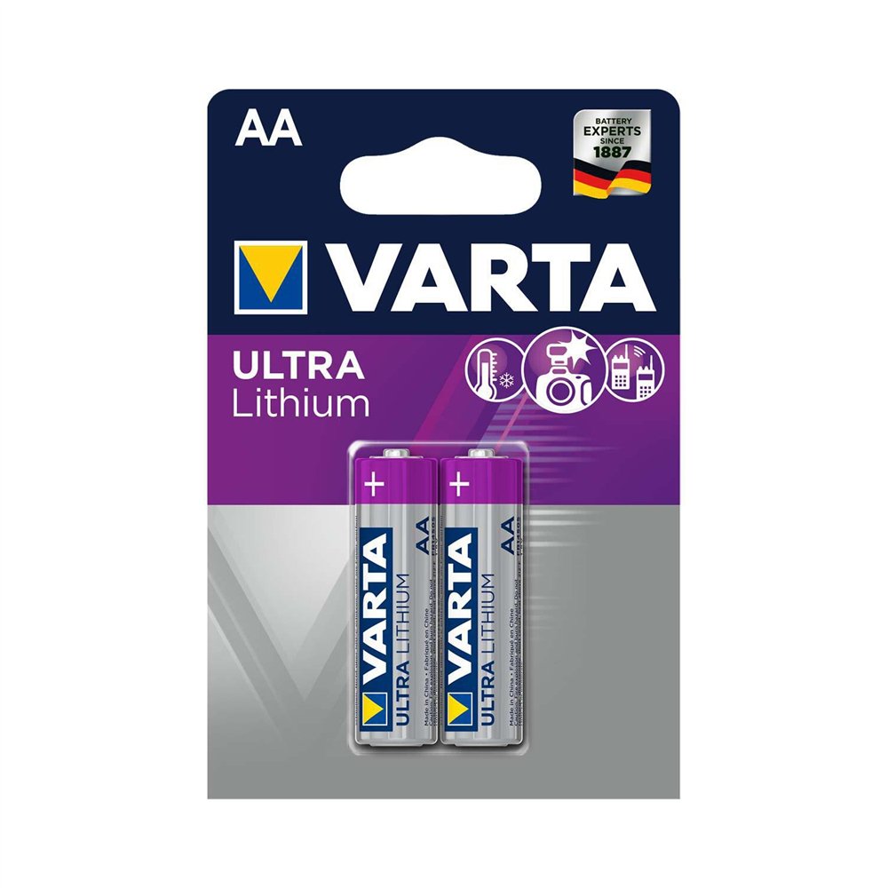 Varta blister 2 pilas profesional litio aa ultra lithium 2900mah purpura plata