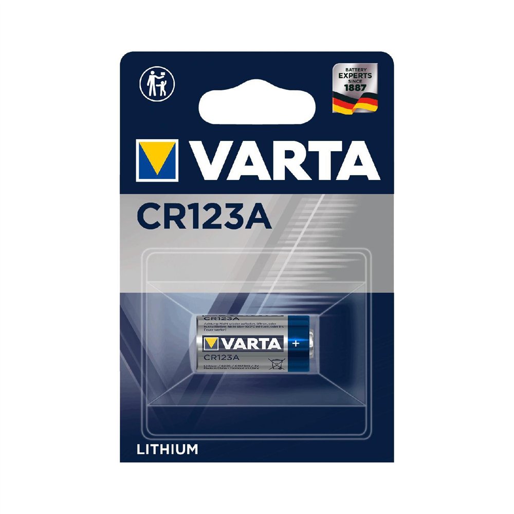 Varta pila cr123a litio 1430mah azul plata