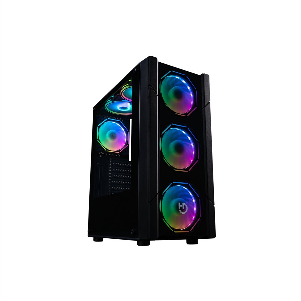 Hiditec v30 argb caja semitorre gaming spcc vidrio templado negro
