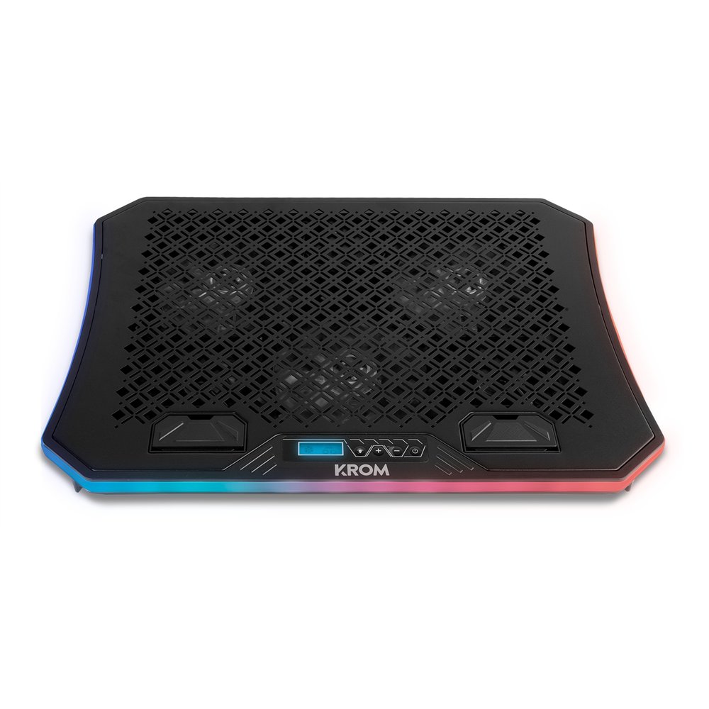 Krom kooler base refrigerante almohadilla fria 19p iluminacion multicolor negro