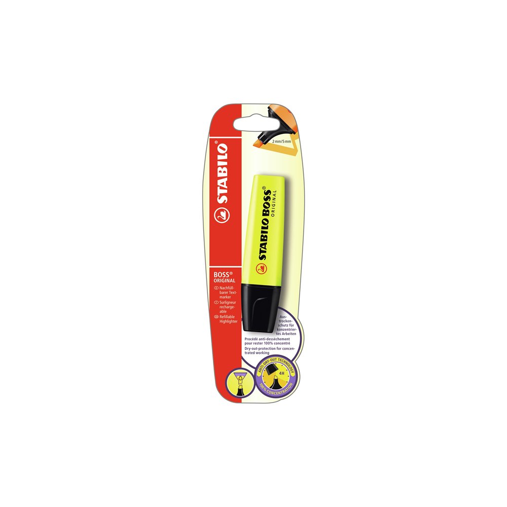 stabilo boss rotulador punta de cincel amarillo