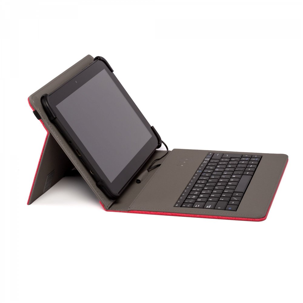nilox funda teclado usb universal 10.4p poliester, rojo