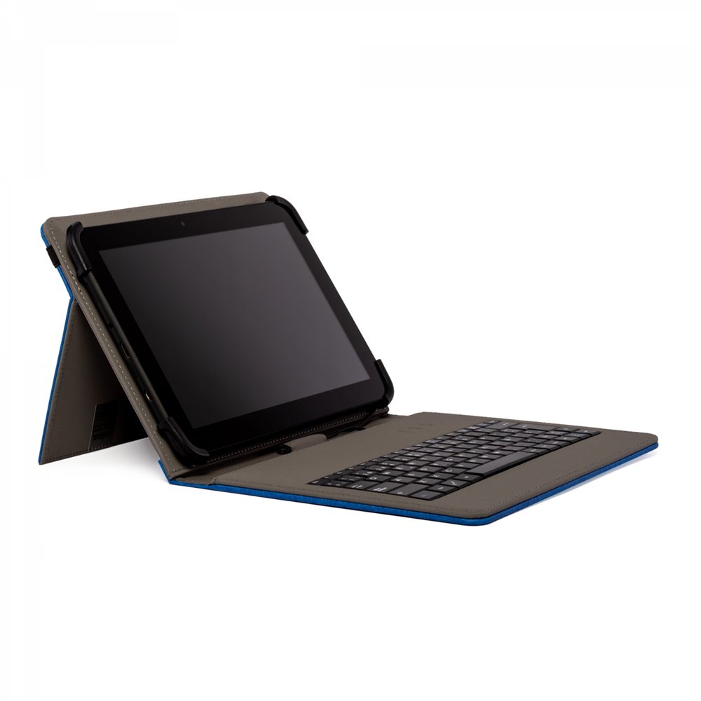 nilox funda teclado usb universal 10.5p poliester, azul