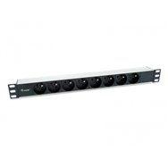 equip 333313 regleta unidad de distribucion de energia 8 salidas ac 1u negro plata