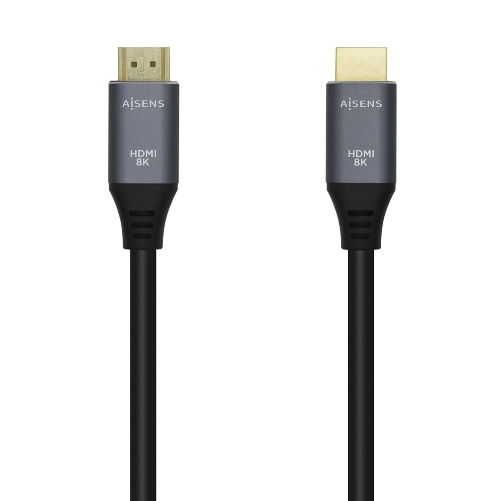 Aisens cable hdmi estandar v2.1 ultra alta velocidad macho a macho 3m gris negro