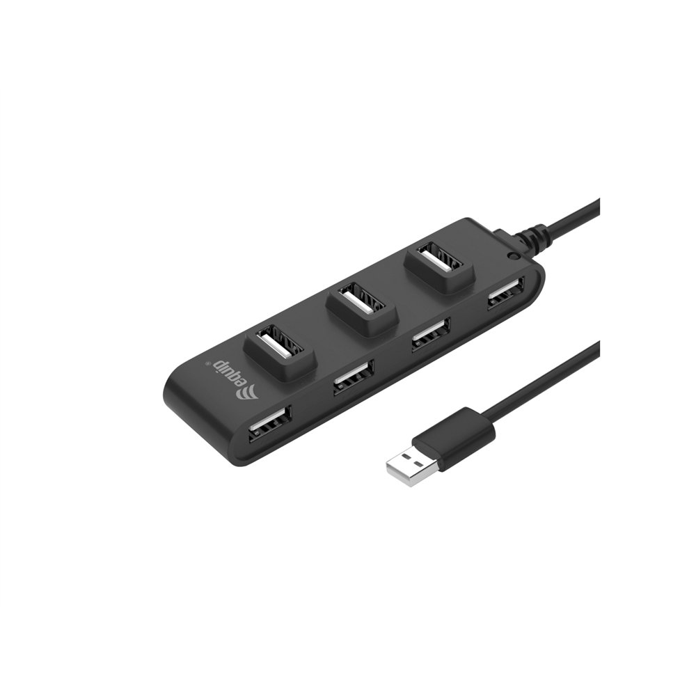 Equip hub de interfaz usb 2.0 480 mbit/s negro