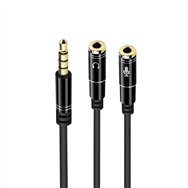 Ewet cable de audio 3,5mm macho/2 x 3,5mm hembra 0,3 m negro