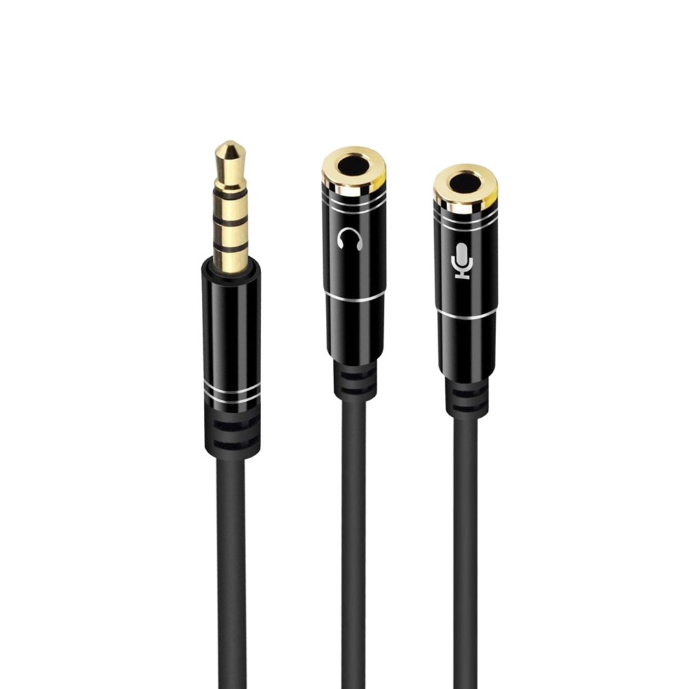 Ewet cable de audio 3,5mm macho/2 x 3,5mm hembra 0,3 m negro