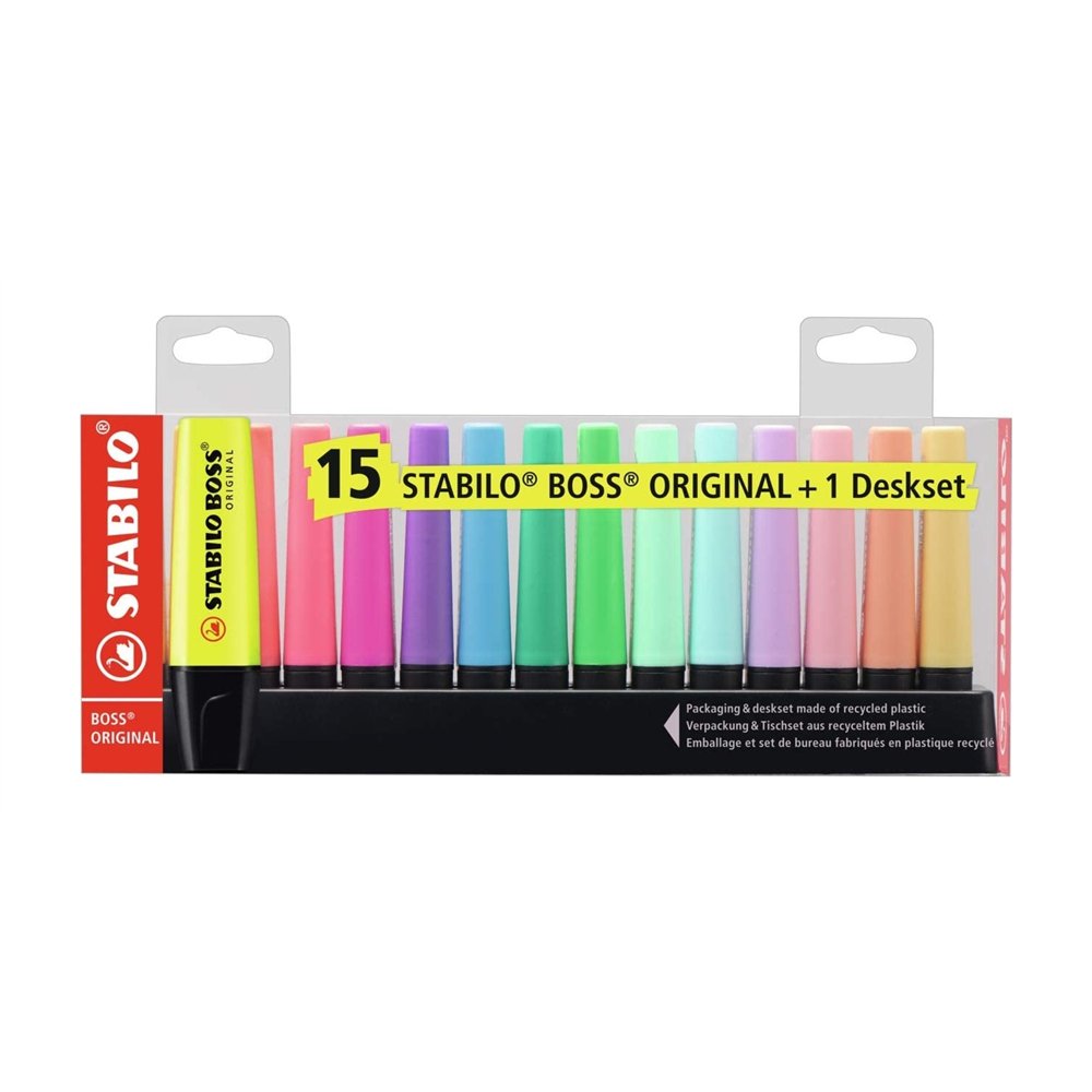 Stabilo boss original marcador 15 pieza(s) punta de cincel multicolor
