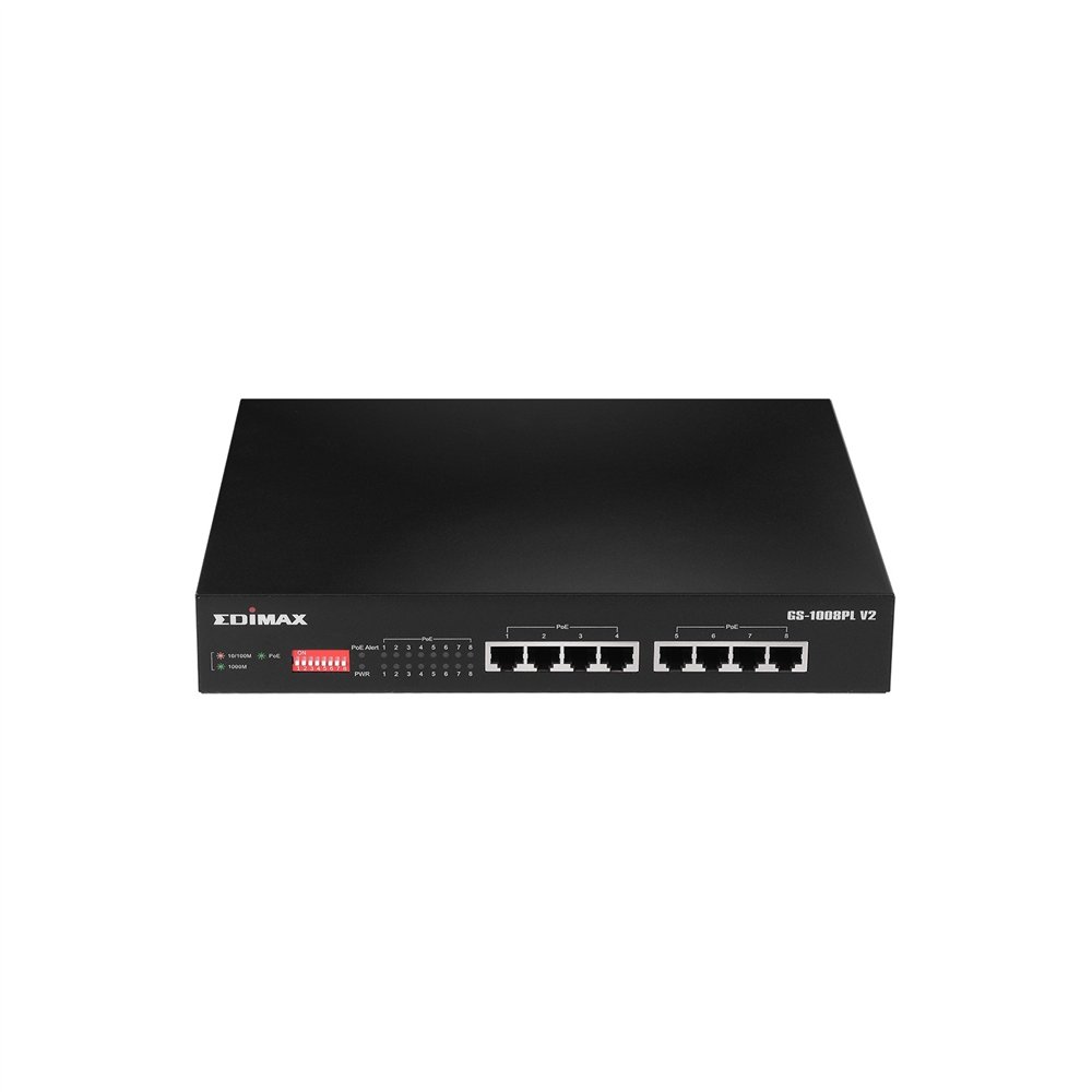 edimax switch gestionado l2 gigabit ethernet (10/100/1000) energia sobre ethernet poe 1u negro