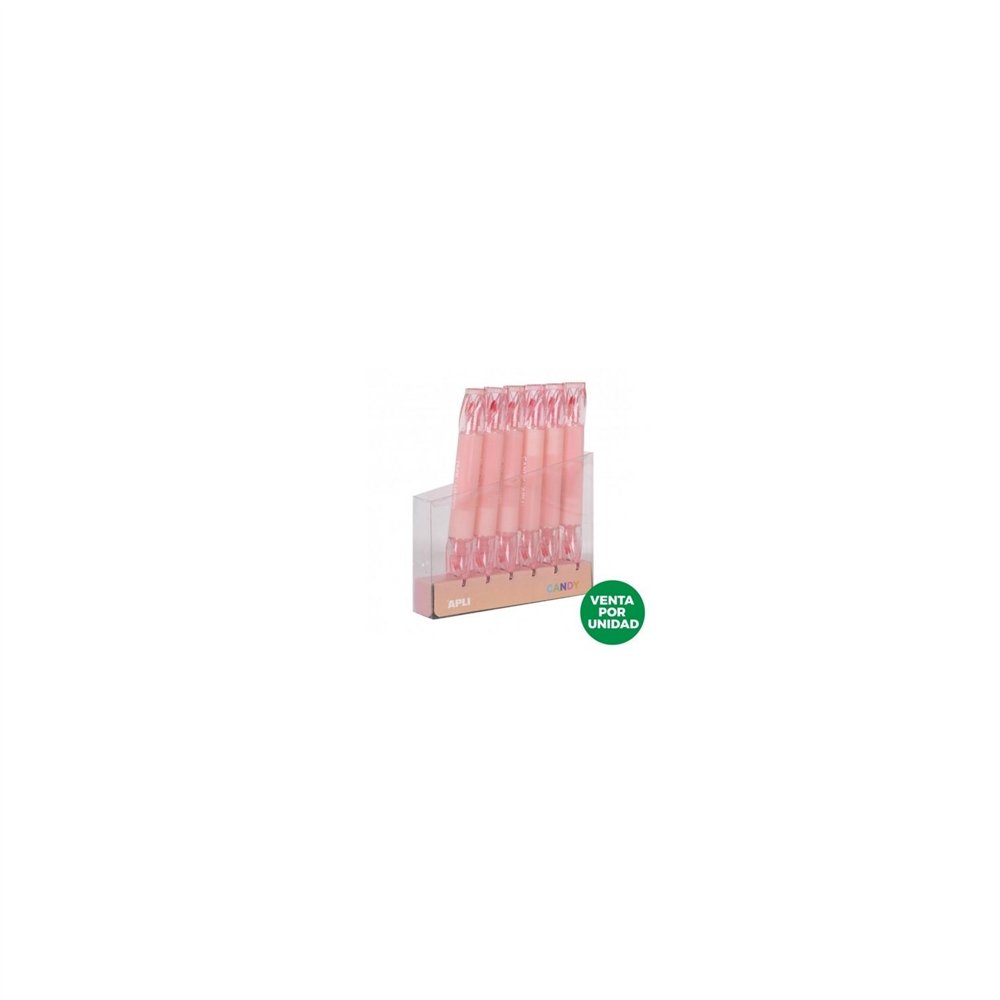 Apli candy marcador doble punta fluorescente rosa