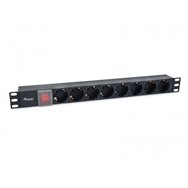 Equip unidad de distribución de energia pdu 8 salidas ac 1u negro