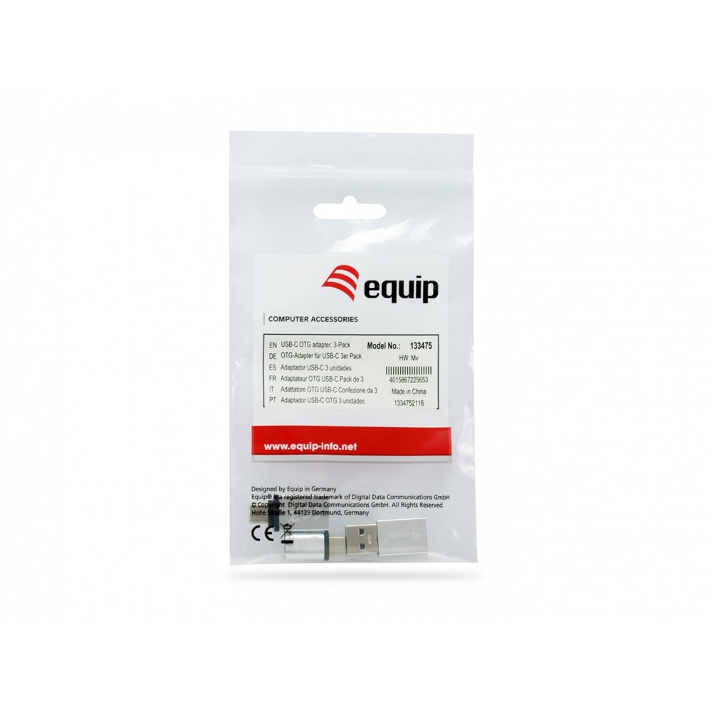 equip 133475 cambiador de género para cable usb c, usb c, usb a usb a, micro-usb, usb c plata