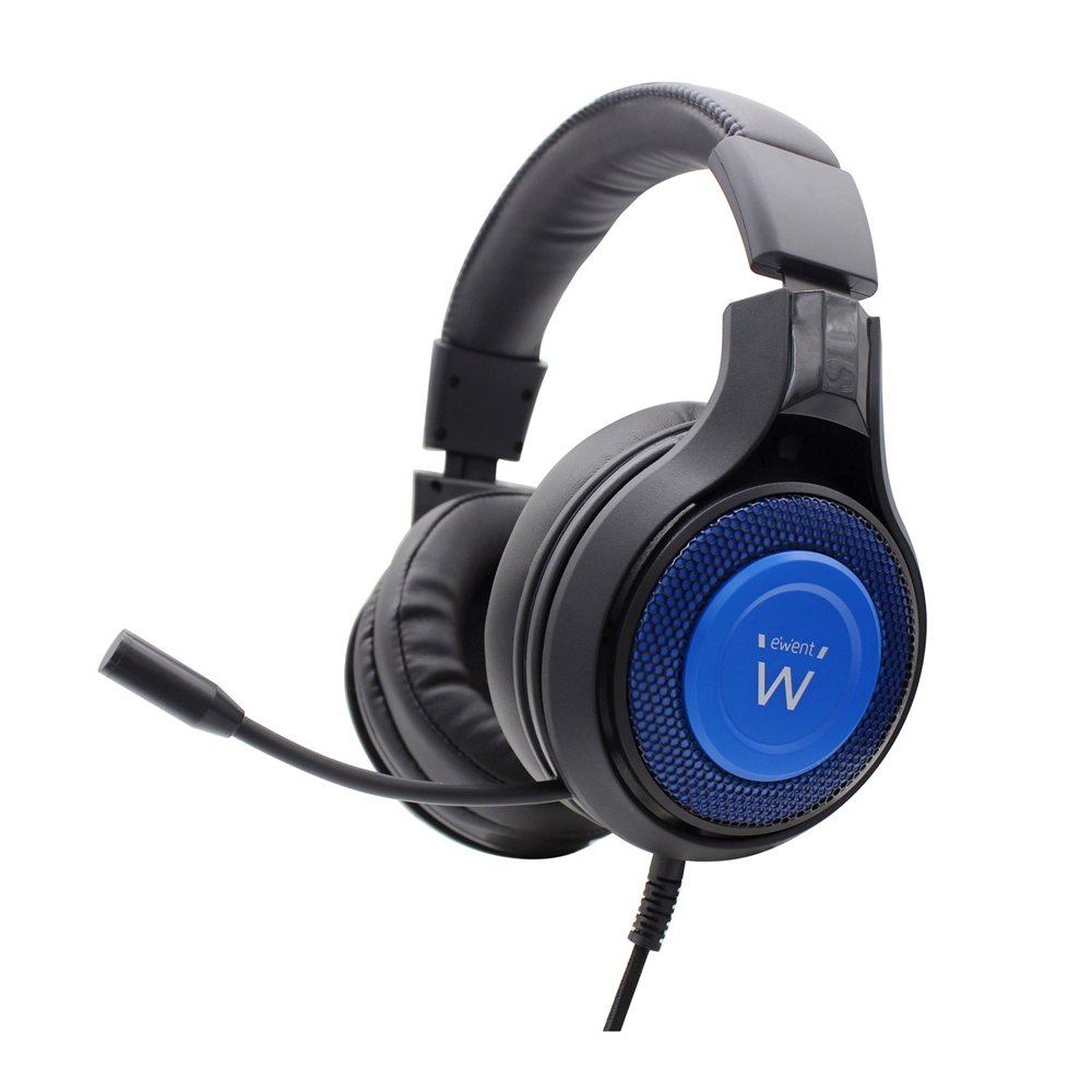 Ewent pl3322 auriculares gaming diadema conector de 3.5mm negro azul