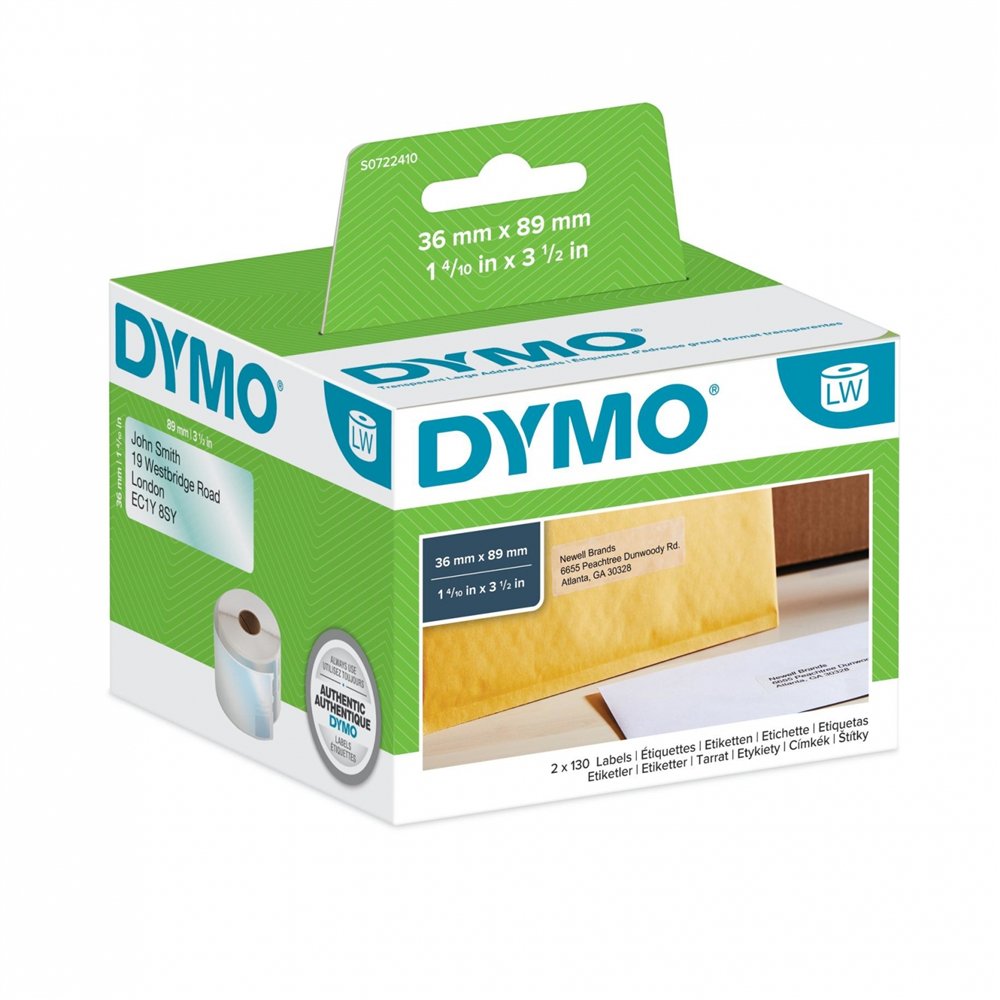 Dymo lw - etiquetas grandes para direcciones - 36 x 89 mm - s0722410