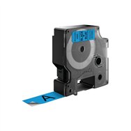 dymo d1 - etiquetas estándar - negro sobre azul - 19mm x 7m