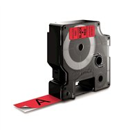 dymo d1 - etiquetas estándar - negro sobre rojo - 19mm x 7m