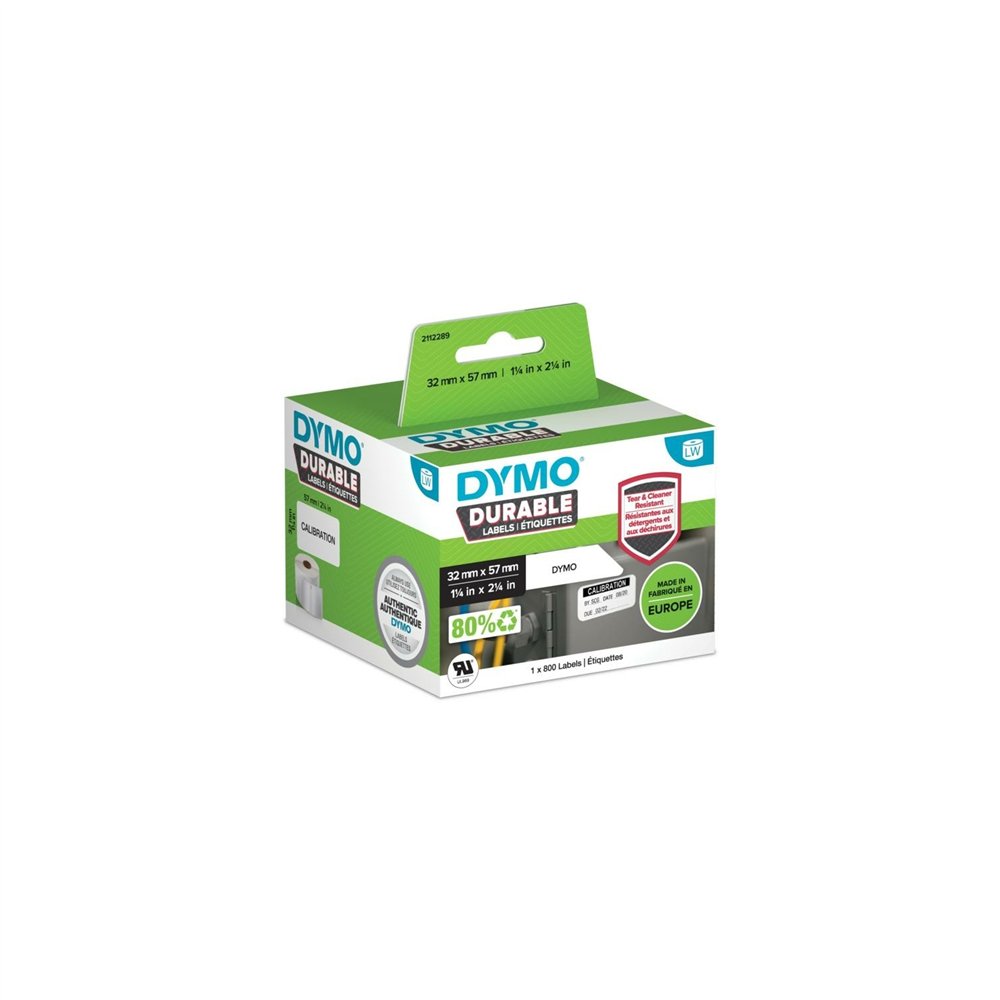 Dymo durable blanco etiqueta para impresora autoadhesiva