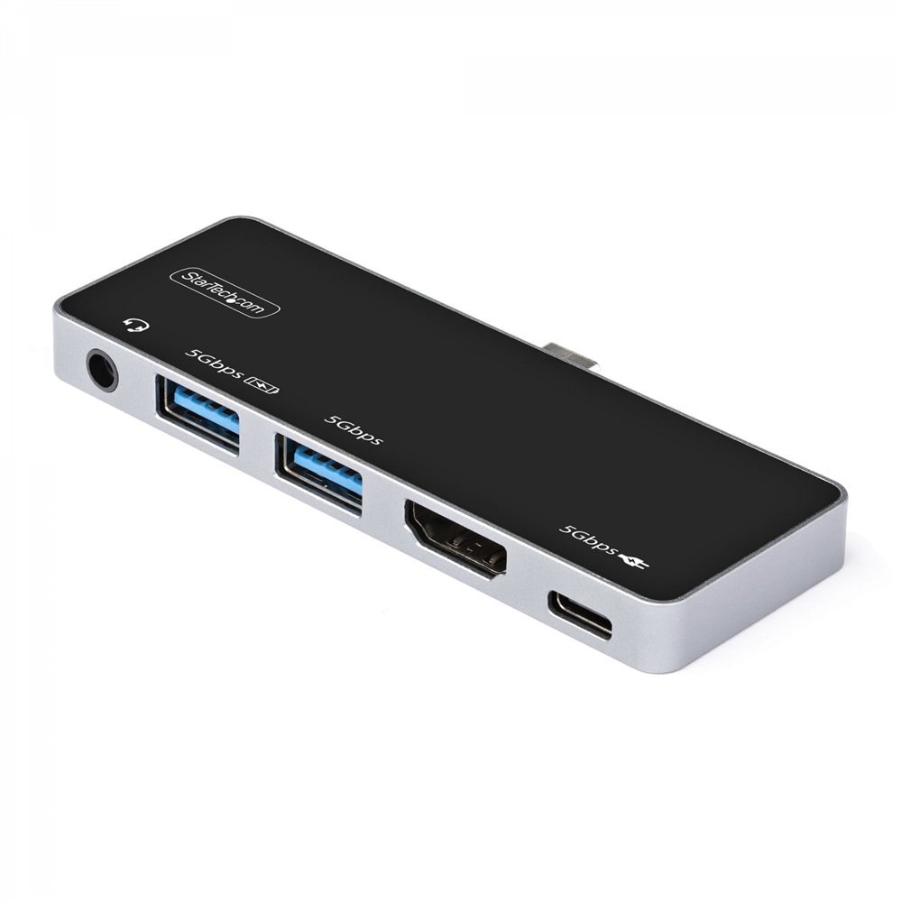 Startech.com adaptador multipuertos usb c a hdmi 2.0 de 4k 60hz - entrega de alimentación pd de 100w pass through - hub usb 3.0 