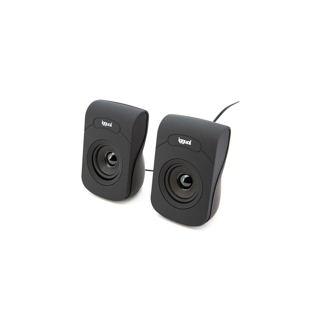 Iggual altavoces 2.0 6 w mini-jack 3.5 mm + usb negro