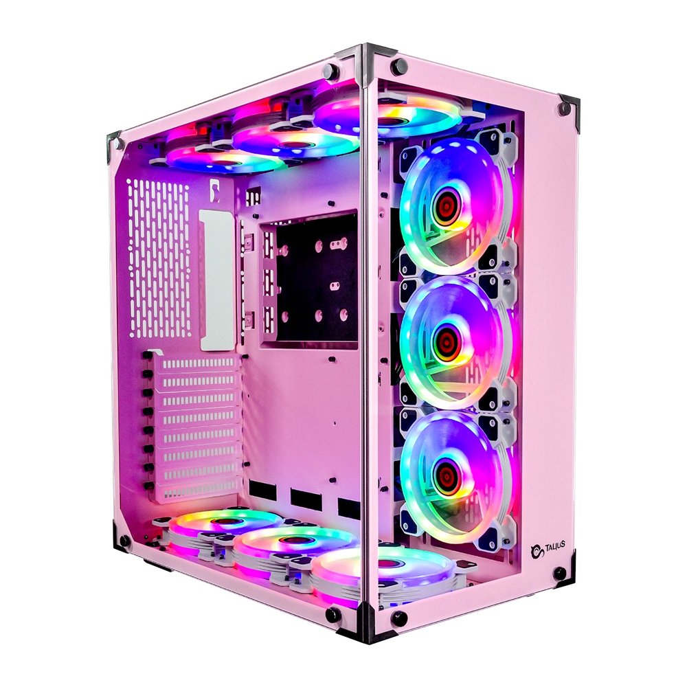 Talius caja atx gaming cronos orchid rgb cristal templado usb 3.0