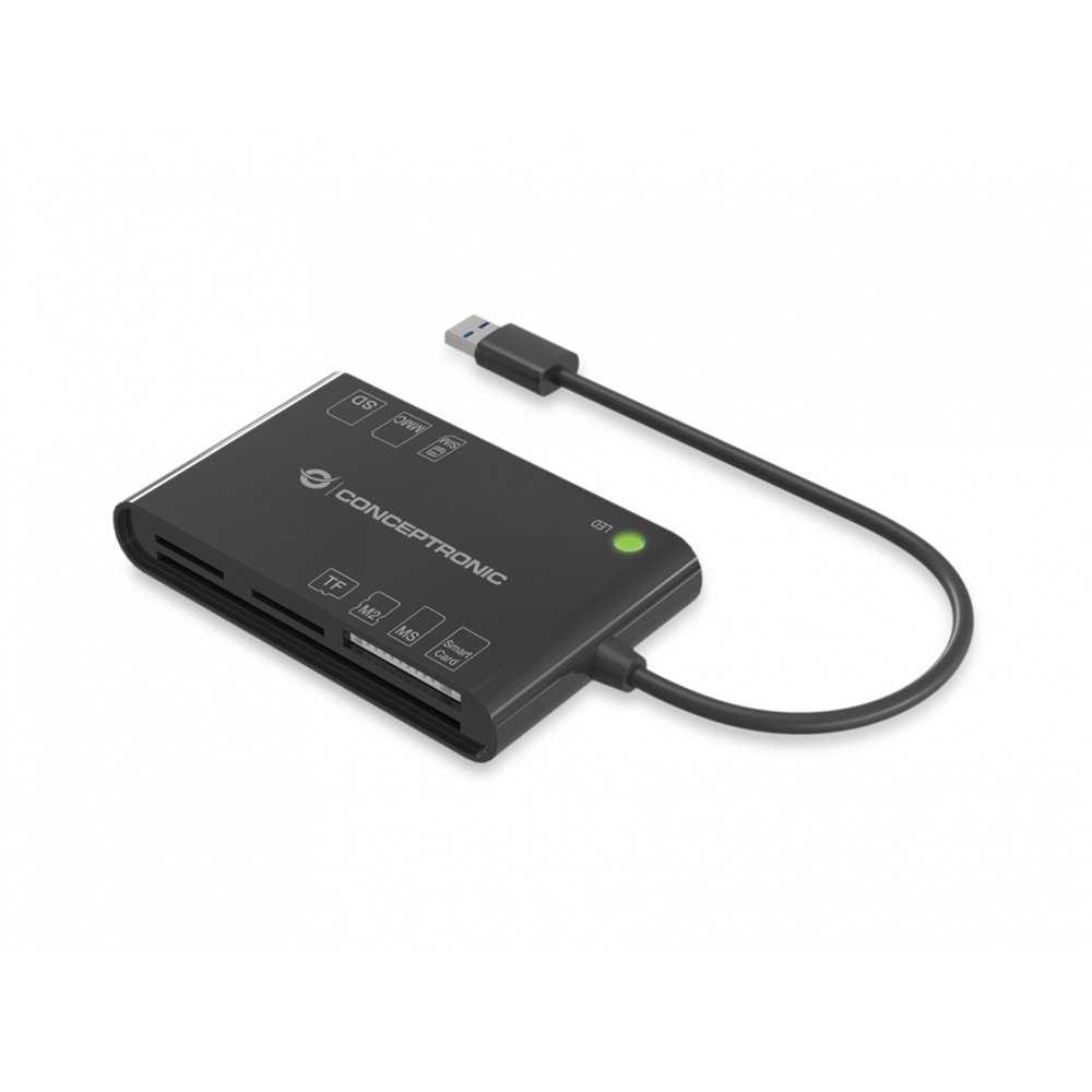 Conceptronic lector de tarjeta inteligente interior usb 3.2 gen 1 (3.1 gen 1) negro