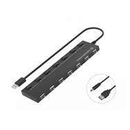 Conceptronic hub de interfaz usb 2.0 480 mbit/s negro