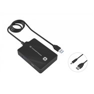 Conceptronic hub de interfaz usb 3.2 gen 1 (3.1 gen 1) type-a 5000 mbit/s negro