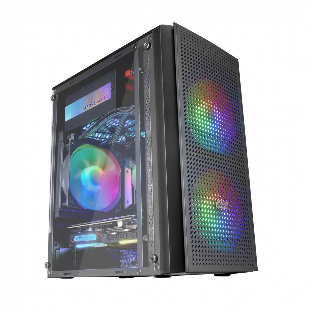 Torre mars gaming  rgb micro atx negro