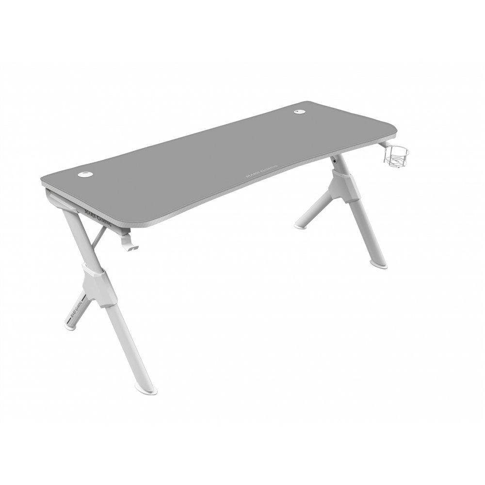 Mars gaming mesa gaming 140cm soportes extra alfombrilla total blanco
