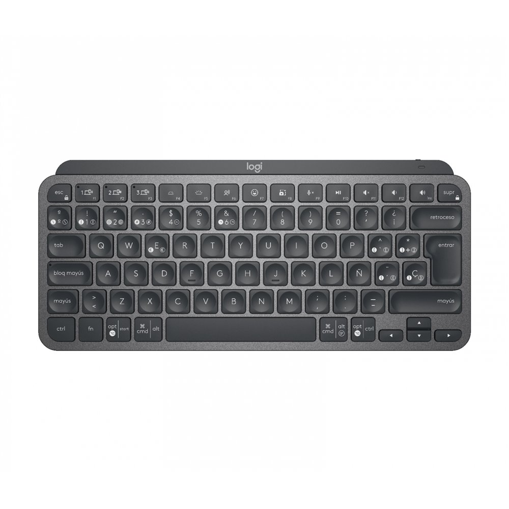 logitech mx keys mini teclado rf wireless + bluetooth qwerty español grafito