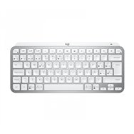 teclado logitech mx keys mini rf wireless + bluetooth qwerty español aluminio, blanco