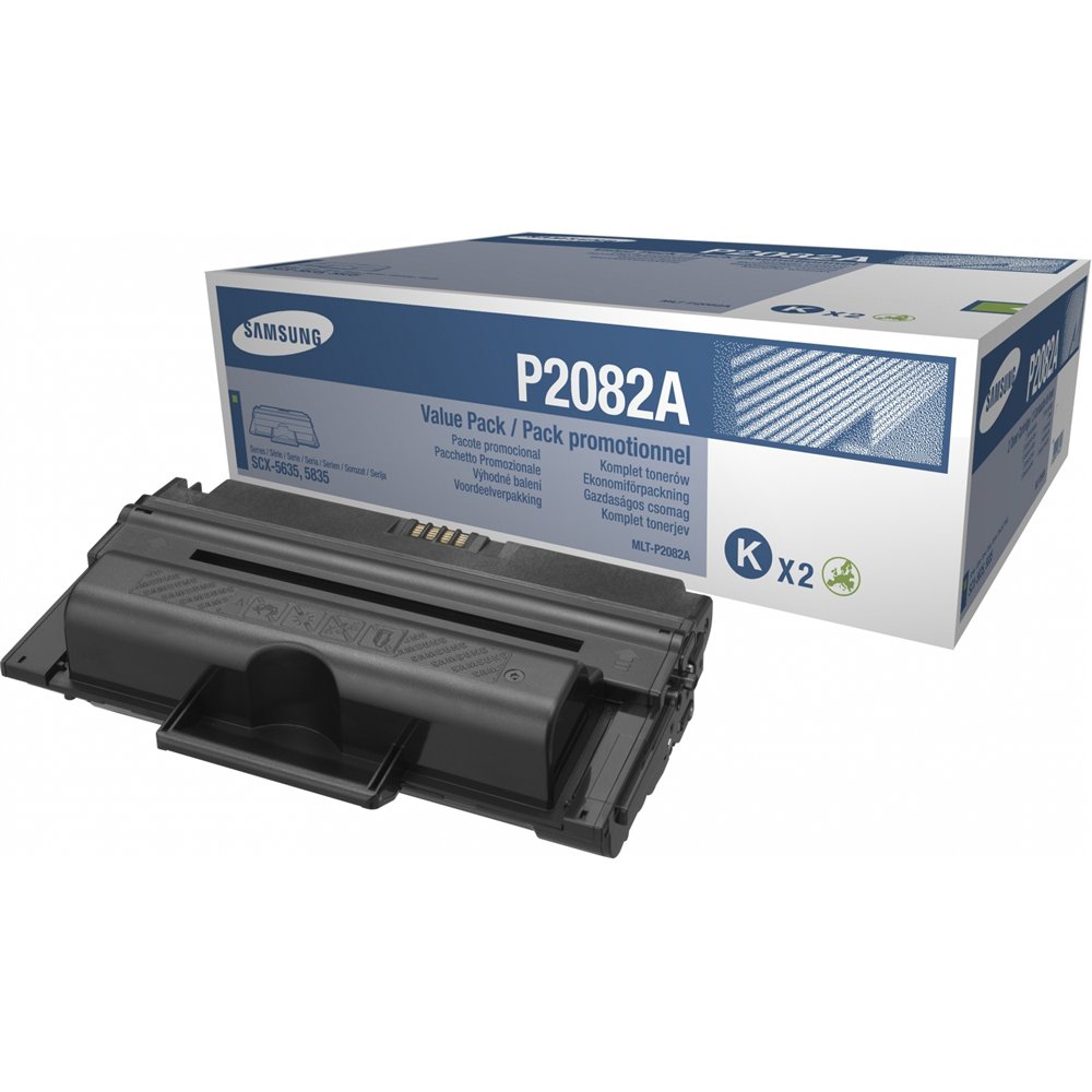 Paquete de 2 cartuchos de tã³ner original samsung de mlt-p2082 negro