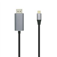 Aisens cable displayport macho a usb tipo-c macho 1.8m aluminio negro